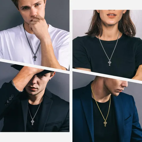 Vista 9 de Richsteel Collar de urna para cenizas, joyería de cremación, colgante de recuerdo conmemorativo con cadena