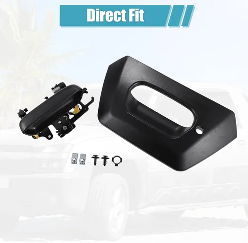 Vista 7 de uxcell 1 juego de manija de puerta trasera y bisel para Chevy Avalanche 1500 2500 Pickup Trunk 2002-2006 negro