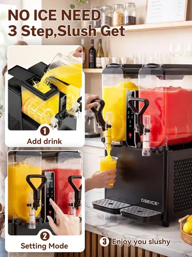 Vista 6 de GSEICE Máquina de granizado 8L/4.23Gal x 2 tanque para uso comercial y Negro - 4.23Gal 2Tank