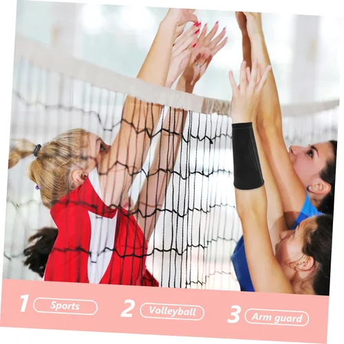 Vista 8 de Mangas de brazo de voleibol para mujer, protector de codo acolchado, muñequera elástica, 1 par de protectores de muñeca deportivos para atletas