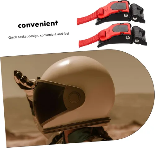 Vista 6 de Garneck 2 hebillas de liberación rápida para casco, correa de barbilla, hebillas de clip duraderas, fácil instalación, compatible con varios cascos