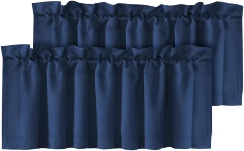 Vista 50 de H.VERSAILTEX - Cenefa térmica para ventana con dobladillo para barra, para oscurecer las habitaciones; ideales para la cocina, 52” x 18” Gris paloma