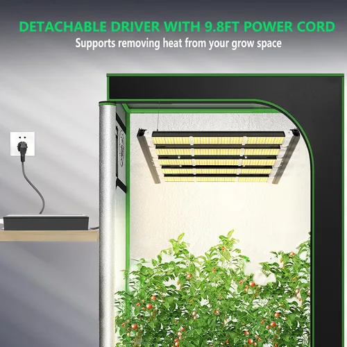 Vista 8 de A ANLEOLIFE Luces LED de crecimiento elásticas con diodos LM301H EVO de 300 W, espectro completo, regulables, 3 x 4 pies, estilo barra de cobertura