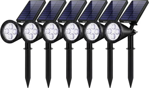 Vista 23 de InnoGear Focos solares, luces solares para exteriores, focos solares para bandera, poste de bandera, impermeable, iluminación de paisaje exterior