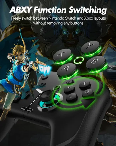 Vista 7 de Wireless Switch Pro Controller for Nintendo SwitchLiteOLED, Bluetooth Gaming Controller for iPhoneAndroidPhonePCSteamMaciOSiPadTV with