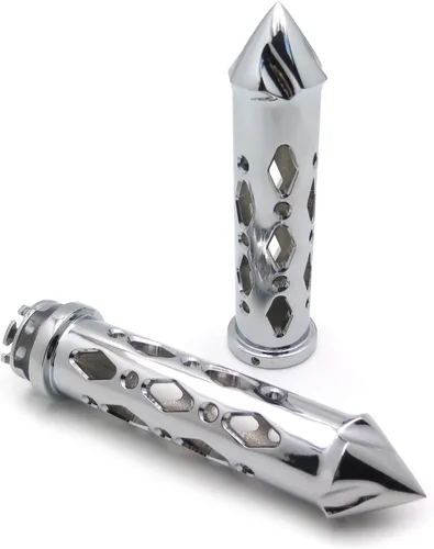Vista 5 de TRHB121-22- Barras cromadas ahuecadas de 1" con agarre de espiga CNC compatibles con manillares Kawasak Sport Bikes