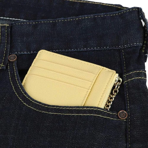 Vista 7 de Cartera delgada y minimalista para mujer, con 8 tarjetas, monedero, llavero con bolsillo frontal
