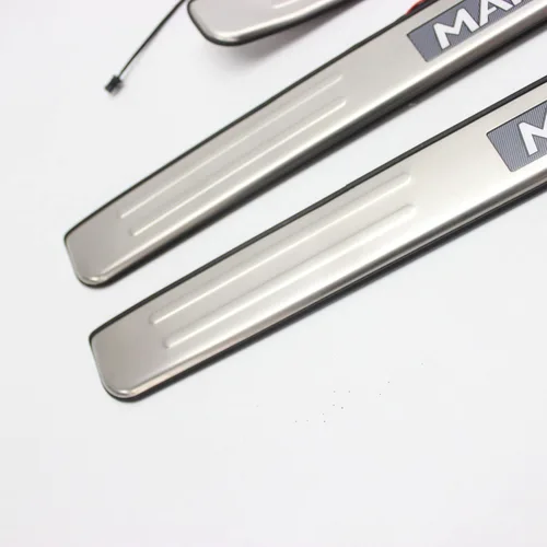 Vista 4 de Olike para Toyota Mark X 2005-2017; placa protectora de umbral de puerta LED, estilo de moda, moldura protectora