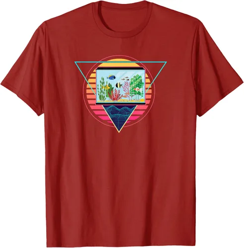 Vista 17 de Futuristic Fish Tank Synthwave Vaporwave Aquarium Aesthetic T-Shirt Negro