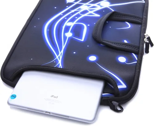 Vista 4 de Funda de neopreno para portátil de 14 pulgadas con correa para el hombro para portátil de 14 pulgadas, MacBook/Ultrabook/Chromebook