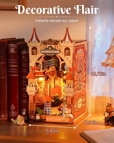 Vista 3 de Rolife - Kit de rincón de libros con luces que fluyen y alimentación Type-C - Parque de atracciones de cuento de hadas TGB17 - Kit de casa