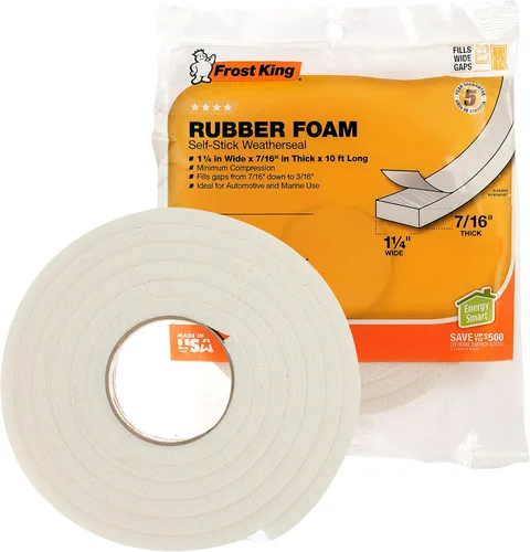 Vista 4 de Frost King Cinta de espuma de goma de esponja R516WH, 1/4" x 7/16" x 10