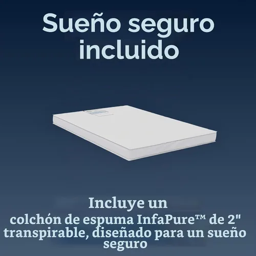 Vista 5 de Foundations Cuna plegable compacta de madera para cama de viaje, natural