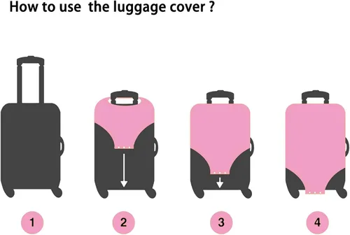 Vista 5 de Funda de equipaje antiarañazos para equipaje de 18 a 32 pulgadas protector de maleta elástica lavable funda duradera para maleta Bulldog Francés S