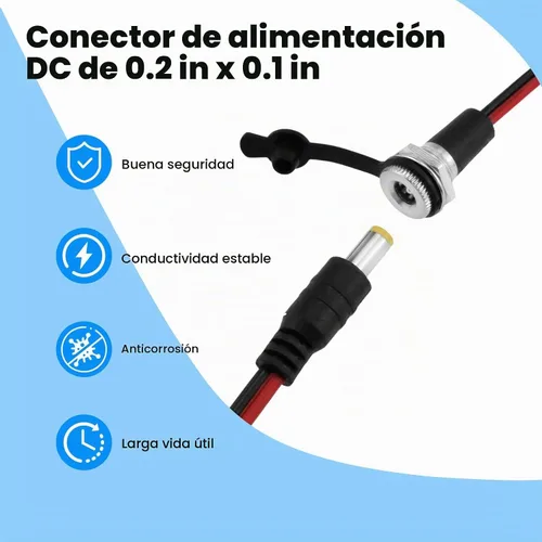 Vista 5 de SDTC Tech - Juego de 3 enchufes de alimentación CC de 0.2 x 0.1 in