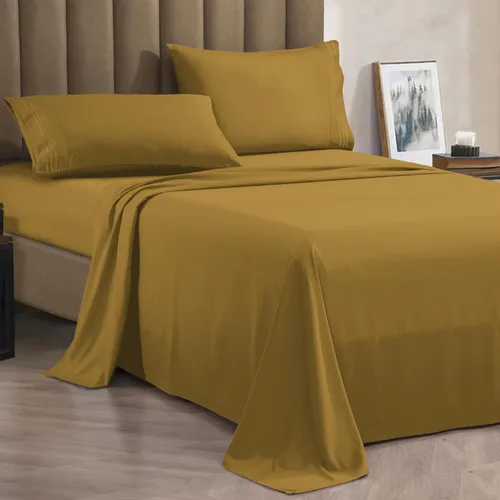 Vista 13 de CELINE LINEN Juego de sábanas de microfibra de 4 piezas prémium de calidad hotelera 1800, resistente a las arrugas - Ropa de cama de lujo ultra