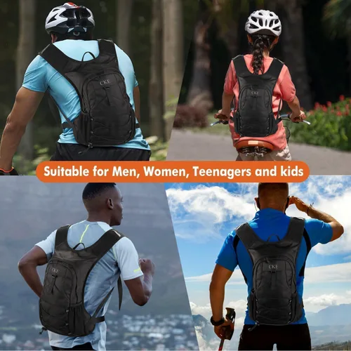Vista 7 de Mochila de Hidratación Paquete de Hidratación Mochila de Agua con Bolsa de Hidratación de 2L (70 onzas) para Hombres Mujeres Niños para Correr