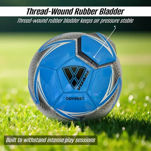 Vista 4 de Balón de Fútbol Vizari Odyssey Balón de Fútbol Juvenil Duradero y Firme Balón de Fútbol Junior con Carcasa de TPU Premium Balón de Fútbol