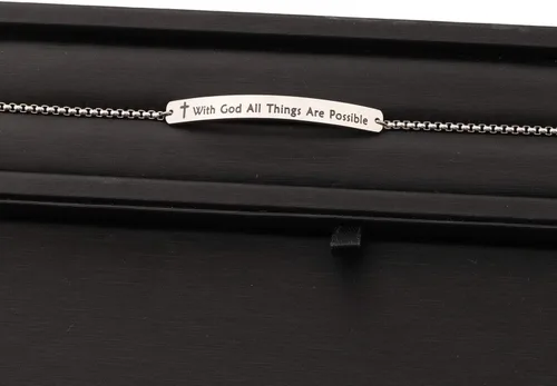 Vista 2 de MYOSPARK Joyería religiosa Mateo 19:26 "Con Dios todas las cosas son posibles Bracelet