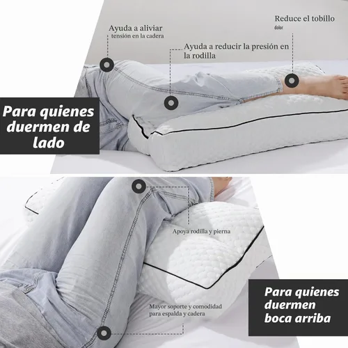 Vista 5 de BALAPET Almohada de rodilla de espuma viscoelástica triturada para dormir de lado, almohada entre las piernas para alinear la columna vertebral