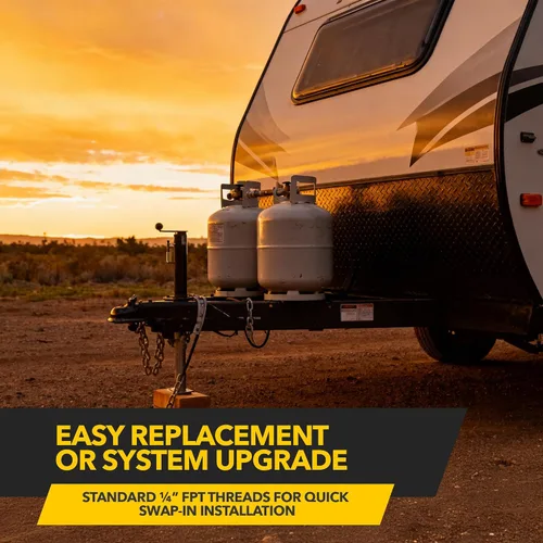 Vista 8 de Nuevo regulador de gas LP/propano para autocaravana Fairview RV Camper – GR-630B salida de alta presión de 30 PSI, entrada/salida de 1/4″ FPT