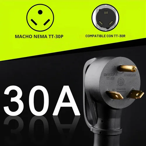 Vista 3 de NEMA TT-30P a L14-30R Cable adaptador para generador, cable adaptador de interruptor de transferencia de generador de 30 amperios de 3 clavijas a 4