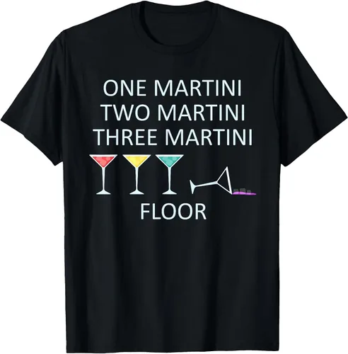 Vista 23 de Funny Bartender One Two Three Martini Floor Cocktail T-Shirt Asphalt Grey
