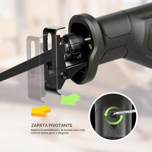 Vista 3 de Sierra de vaivén 6A con cable de velocidad variable para PVC de madera y metal 3000SPM, longitud de carrera de 4/5", profundidad máxima de corte