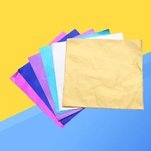 Vista 9 de BESTONZON Paquete de regalo de hoja metálica de papel de papel de 200 piezas para embalaje de dulces de chocolate
