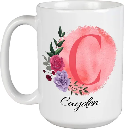 Vista 22 de Taza de café personalizada para tus amigos y familiares con inicial y nombre, regalo para todas las ocasiones, cumpleaños, Navidad, regalo de Acción