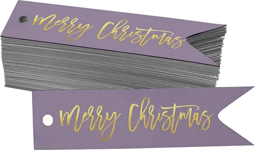 Vista 38 de Etiquetas colgantes con texto en inglés «Merry Christmas» para botellas de papel de aluminio, paquete de 50 unidades Aqua Blue