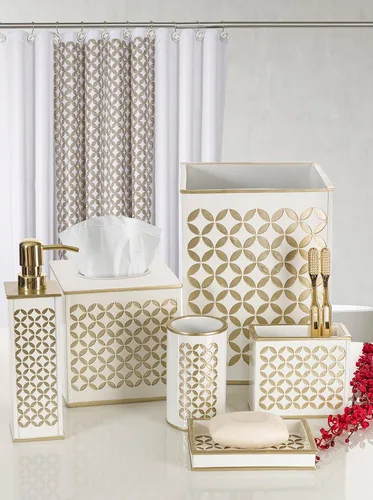 Vista 6 de Creative Scents Dispensador de jabón de manos Diamond Lattice para baño, dispensador de loción decorativo para encimera con bomba de metal duradera