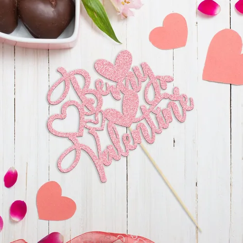 Vista 117 de Ephlyn 24 adornos para cupcakes con purpurina para el día de San Valentín, dulce amor, corazón, día de San Valentín, decoración para cupcakes