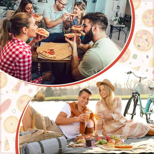 Vista 7 de Norme Juego de 6 piezas de cáscaras de pizza de bambú, paleta de madera para pizza con asa, tabla de cortar de madera, accesorio de horno