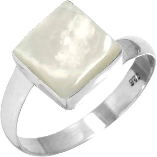 Vista 13 de Boho - Anillo de plata de ley 925 hecha a mano con piedras preciosas naturales, lapislázuli, granate, turquesa y cuadrado Ámbar