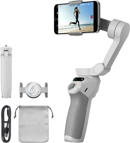 Vista 12 de DJI Osmo Mobile 7P Bundle, estabilizador de cardán para iPhone, Android, seguimiento nativo, iluminación, cardán de teléfono de 3 ejes, barra