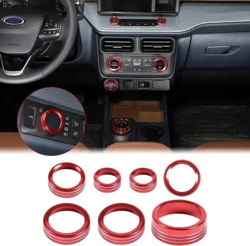 Vista 11 de Cubierta de anillo de botón de palanca de cambios de automóvil compatible con Ford Maverick 2022-2024, cubierta de anillo para palanca de cambios