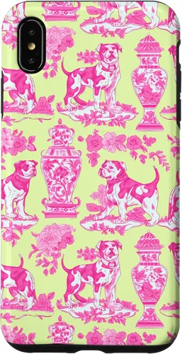 Vista 11 de Chinoiserie Dog Yellow Pink Toile Preppy Grandmillennial Case for iPhone 16