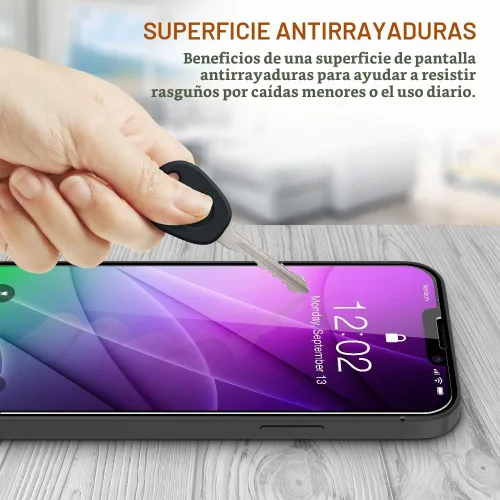 Vista 6 de Trianium Protector de pantalla de vidrio templado diseñado para Apple iPhone 13 (2021) /iPhone 13 Pro (2021), paquete de 3