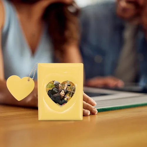 Vista 8 de Cabilock Álbum de fotos pequeño, soporte para tarjetas fotográficas, diseño hueco para fotos familiares, colección de ídolos, elegante mini álbum