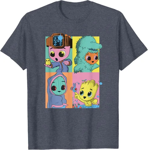 Vista 31 de Marvel I Am Groot Pop Art Costumes Box Up Camiseta, Negro