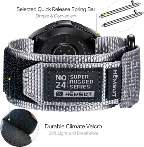Vista 5 de Correa de reloj de liberación rápida de 0.866 in para Amazfit T-Rex 3 Pro de 1.890 in/Active MAX/Bip 6/Bip 5/Bip Max/Cheetah 2 Ultra/Balance 3