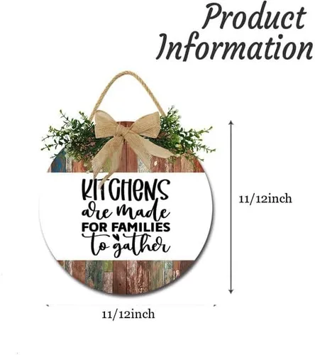Vista 6 de Bless This Kitchen Signs for Farmhouse Home Rustic Hanging Wood Kitchen Wall Decor For Dining Room Pantry D4