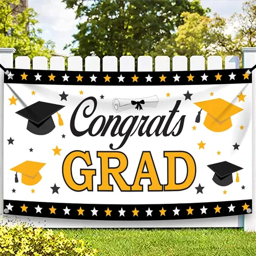 Vista 18 de KatchOn, XtraLarge We are So Proud of You Banner – 72 x 44 pulgadas Fondo de graduación negro y dorado 2026 para decoraciones de graduación 2026