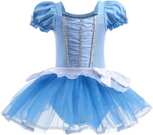 Vista 3 de Leotardos de princesa para niñas con falda de ballet y tutú para Halloween, Navidad, fiesta de cumpleaños, vestido elegante