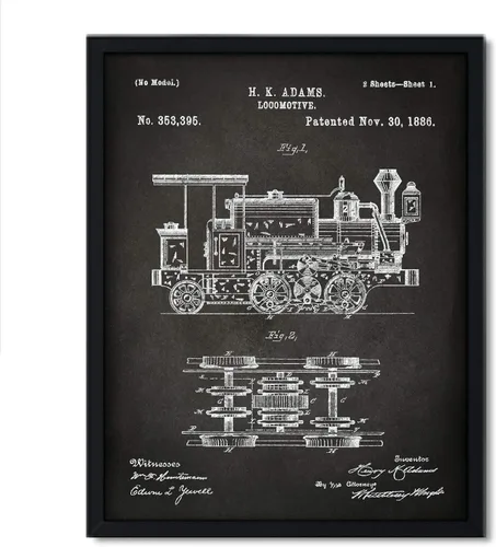 Vista 28 de Andaz Press Póster de decoración de pared con estampado de patente de pizarra, 8.5 x 11 pulgadas, aviones, trenes, automóviles, póster de patente