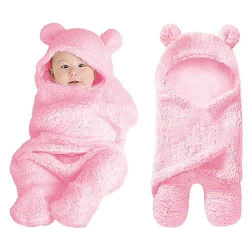 Vista 10 de XMWEALTHY - Manta de peluche para recién nacidos, Lindo, talla única , Gris oscuro