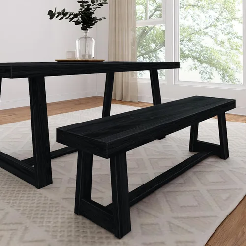 Vista 14 de Plank+Beam - Mesa de comedor de 48 pulgadas estilo granja, mesa de cocina rústica de madera maciza, mesa de comedor para el comedor, mobiliario