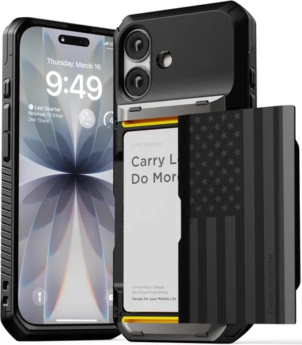 Vista 15 de VRS DESIGN Damda Glide Pro - Funda para iPhone 12 Pro Max, con [4 tarjetas] Premium Robusta [Semiautomática] Funda para tarjeta de crédito