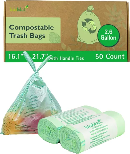 Vista 19 de bioMat Bolsas compostables de desechos de alimentos de 2.6 galones, 125